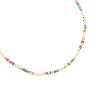 Pastel Rainbow Beaded Necklace