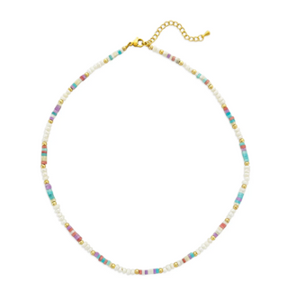 Pastel Rainbow Beaded Necklace