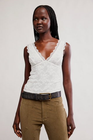 Loved You First Lace Tank - Tea // Free People