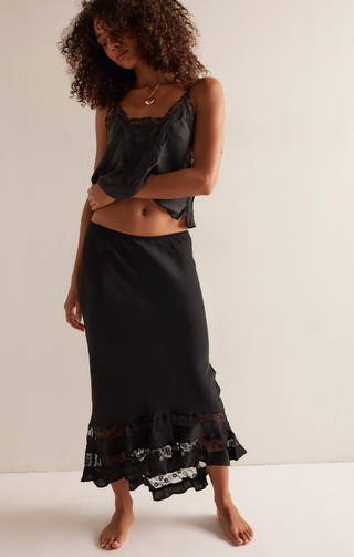 Long Lost Lover 1/2 Slip -  Black // Free People