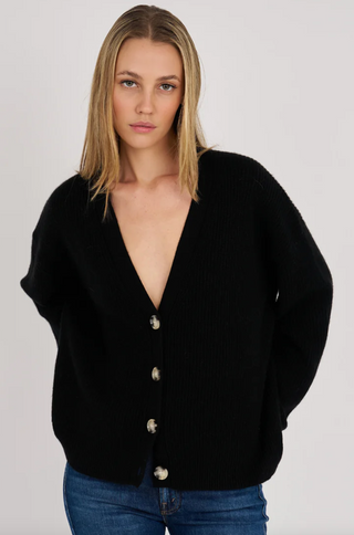 Poppy Cashmere V Cardigan-Black//Archer