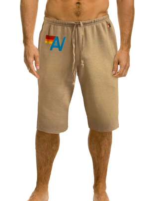 Vintage Logo Sweat Shorts - Faded Tan // Aviator Nation