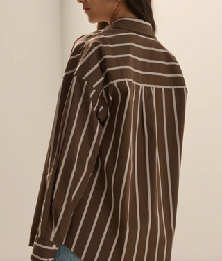 The Beau Shirt-Ganache/White Strip// Favorite Daughter