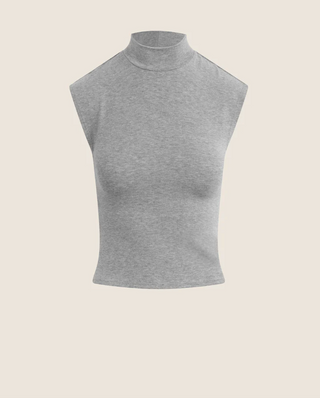 The Heritage Mock Neck Top-Grey//Favorite Daughter