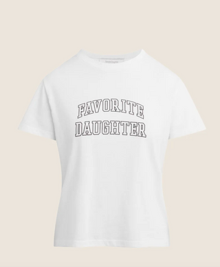 The Collegiate Classic Tee-White-Espresso//Favorite Daughter