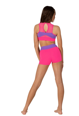 26320C Lavender/Neon Pink Two Tone Dance Top