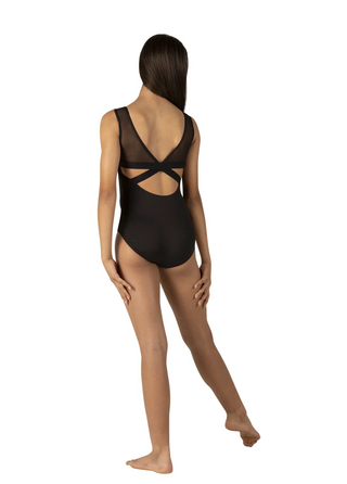 26131A Adult Mesh Tank Leotard - Black
