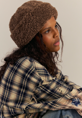 Oh So Cozy Fisherman Hat - Chocolate // Free People