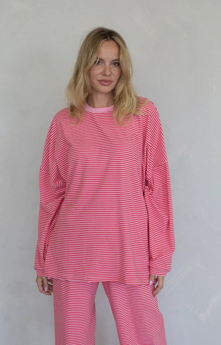 Levi Long Sleeve Stripe Top - Pink