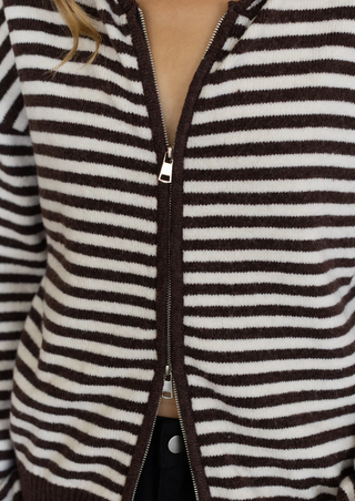 Cooper Zip Up Jacket -Brown Combo
