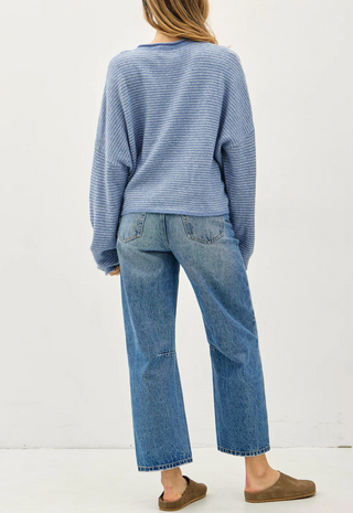 Pin Stripe Piper Cardigan - Dusty Blue