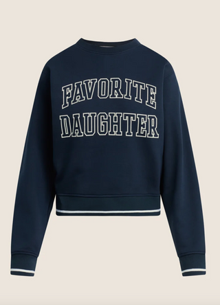 The Collegiate Sport Classic Sweatshirt//Navy/White-Favorite Daughter