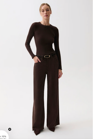 Jadyn Low Slung Palazzo//Mocha-Pistola