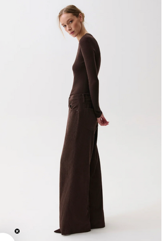 Jadyn Low Slung Palazzo//Mocha-Pistola