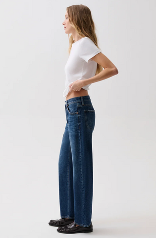 Lexi Mid Rise Bowed Straight Jean // Moonwave - Pistola
