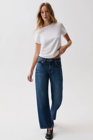 Lexi Mid Rise Bowed Straight Jean // Moonwave - Pistola