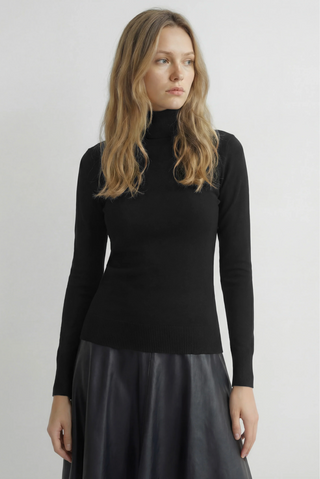 Silene Turtleneck Sweater-Black//Deluc
