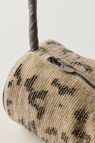 Bailey Beaded Barrel Purse - Ivory // Free People