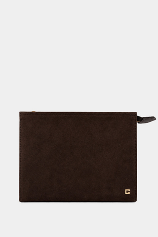 Cleo Clutch-Brown Suede//SHUSHOP