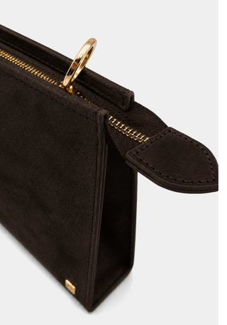 Cleo Clutch-Brown Suede//SHUSHOP