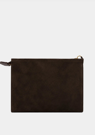 Cleo Clutch-Brown Suede//SHUSHOP
