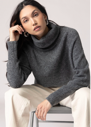 Emmett Turtleneck Sweater-Granite// John+Jen