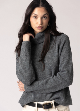 Emmett Turtleneck Sweater-Granite// John+Jen