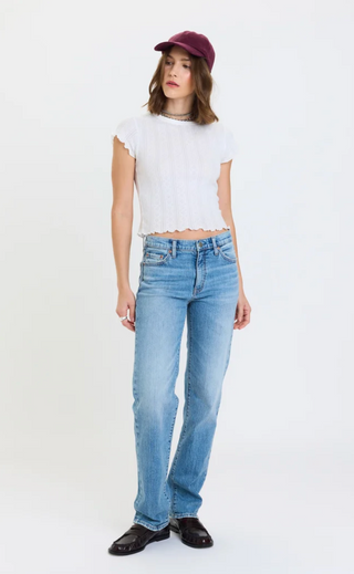 Rebel Mid Rise Slim Straight-Denim//DAZE