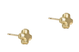 Signature Cross Small Gold Stud // Enewton