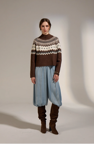 Cinnamon Turtleneck Sweater-Brown//Deluc