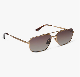 Pioneer Sunglasses- Brushed Gold Brown Gradient//DIFF