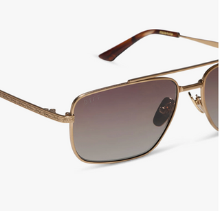 Pioneer Sunglasses- Brushed Gold Brown Gradient//DIFF