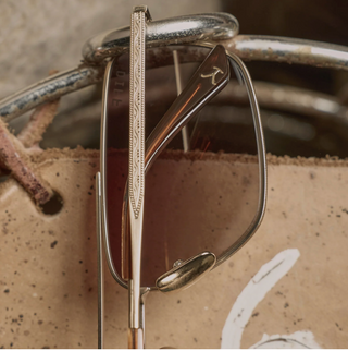 Pioneer Sunglasses- Brushed Gold Brown Gradient//DIFF