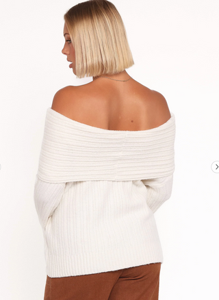 Kenny Off Shoulder Sweater-Frost//John+Jen