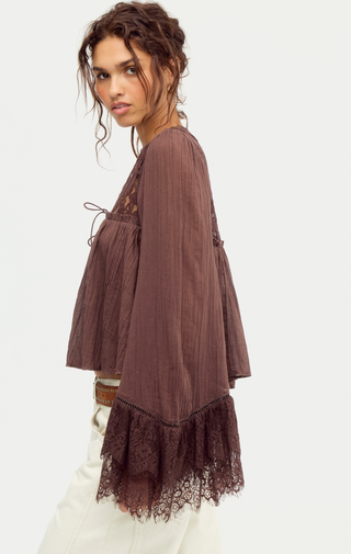 Ava Blouse - French Chocolate // Free People