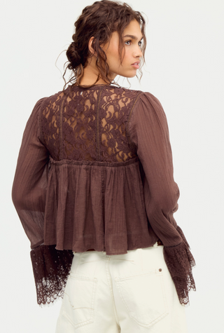Ava Blouse - French Chocolate // Free People