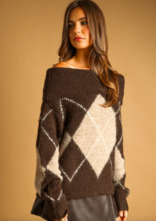 Pizarnik Off The Shoulder Sweater-Chocolate-Deluc