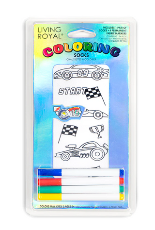 Race Car Coloring Socks