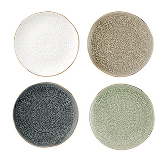 Moroccan Gold Rim Stamped Appetizer Plates