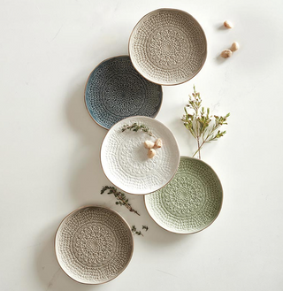 Moroccan Gold Rim Stamped Appetizer Plates