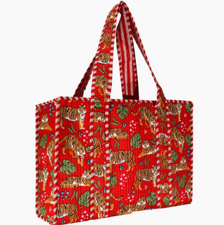 Quilted Print Tote Bag - Large