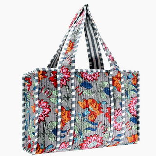 Quilted Print Tote Bag - Large