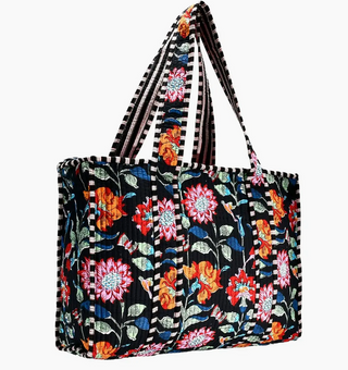 Quilted Print Tote Bag - Large