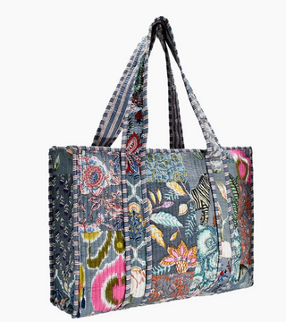 Quilted Print Tote Bag - Large