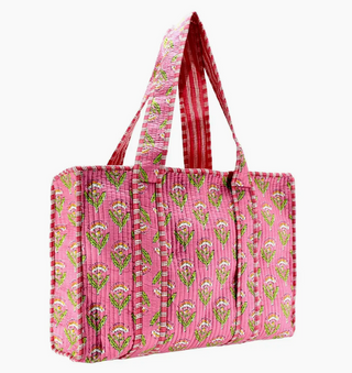 Quilted Print Tote Bag - Small