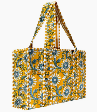 Quilted Print Tote Bag - Small