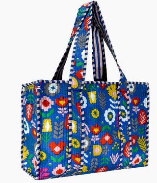 Quilted Print Tote Bag - Small