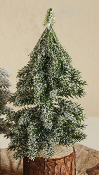 Small Faux Evergreen Trees w/ Wood Bases