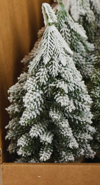 Small Faux Evergreen Trees w/ Wood Bases