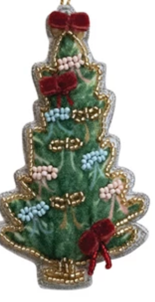 Beaded Christmas Tree Ornament